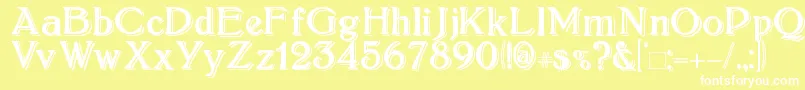 Boltonshadowed Font – White Fonts on Yellow Background