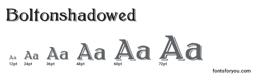 Boltonshadowed Font Sizes