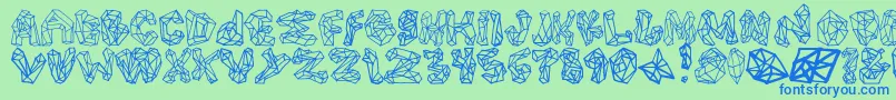 PolygonsRegular Font – Blue Fonts on Green Background