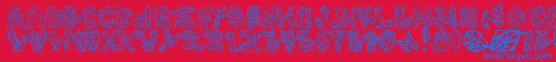 fuente PolygonsRegular – Fuentes Azules Sobre Fondo Rojo