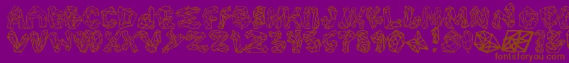 PolygonsRegular-Schriftart – Braune Schriften auf violettem Hintergrund