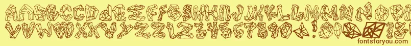 PolygonsRegular Font – Brown Fonts on Yellow Background