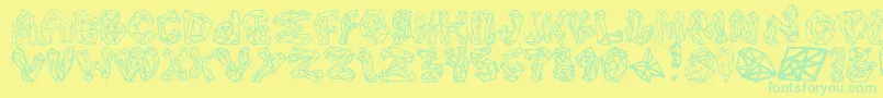 PolygonsRegular Font – Green Fonts on Yellow Background