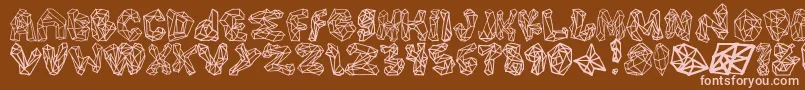 PolygonsRegular Font – Pink Fonts on Brown Background