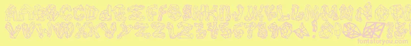PolygonsRegular Font – Pink Fonts on Yellow Background