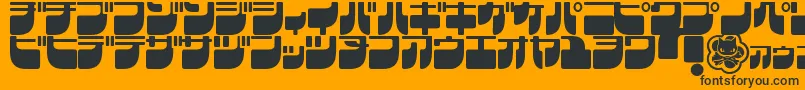 FrigateKatakana Font – Black Fonts on Orange Background