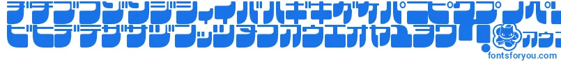 Czcionka FrigateKatakana – niebieskie czcionki na białym tle