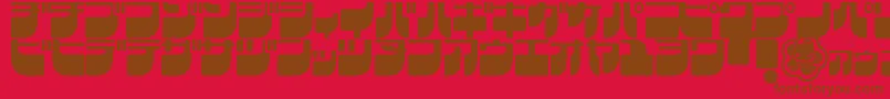 フォントFrigateKatakana – 赤い背景に茶色の文字