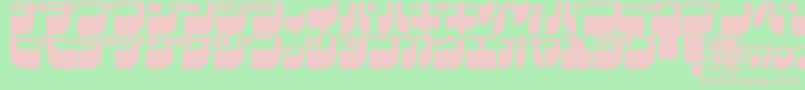 FrigateKatakana Font – Pink Fonts on Green Background