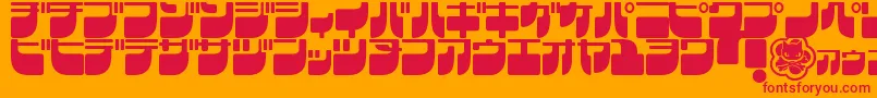Fonte FrigateKatakana – fontes vermelhas em um fundo laranja
