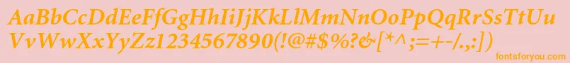 MiniaturecBolditalic Font – Orange Fonts on Pink Background