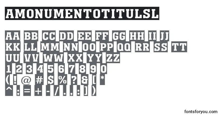 AMonumentotitulsl-fontti – aakkoset, numerot, erikoismerkit