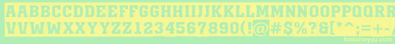 AMonumentotitulsl Font – Yellow Fonts on Green Background