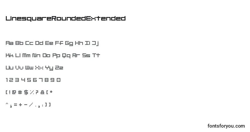 LinesquareRoundedExtendedフォント–アルファベット、数字、特殊文字