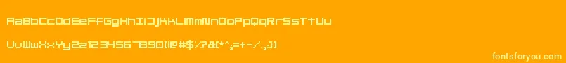 LinesquareRoundedExtended Font – Yellow Fonts on Orange Background