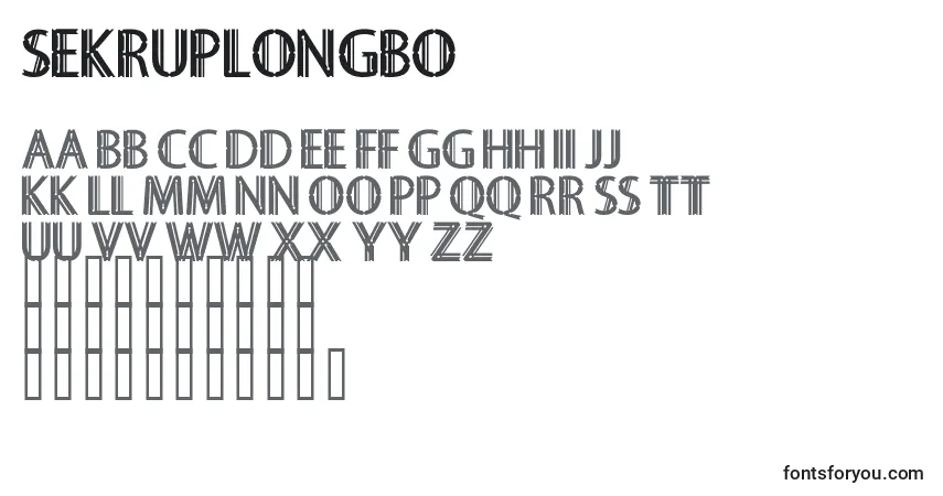 A fonte Sekruplongbo – alfabeto, números, caracteres especiais