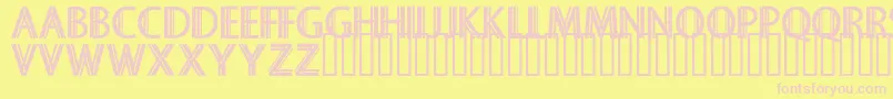 Sekruplongbo Font – Pink Fonts on Yellow Background