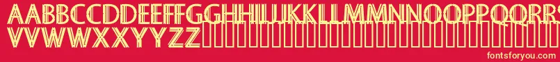 フォントSekruplongbo – 黄色の文字、赤い背景