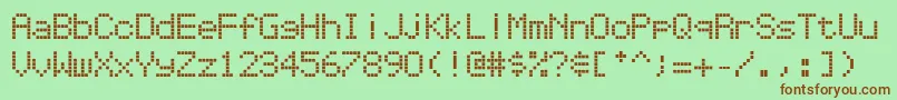 Шрифт Repetitionscrolling – коричневые шрифты на зелёном фоне