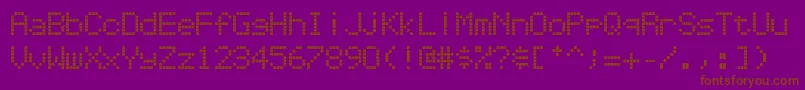 Repetitionscrolling-Schriftart – Braune Schriften auf violettem Hintergrund