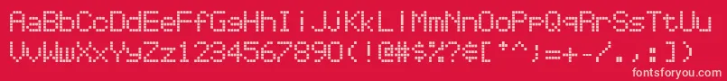 Repetitionscrolling Font – Pink Fonts on Red Background