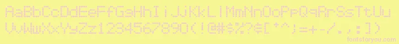 Repetitionscrolling Font – Pink Fonts on Yellow Background