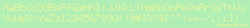 Repetitionscrolling Font – Yellow Fonts on Green Background