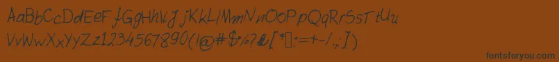 Antoniahand-Schriftart – Schwarze Schriften auf braunem Hintergrund