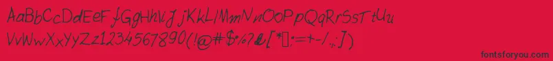 Antoniahand Font – Black Fonts on Red Background