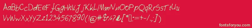 Antoniahand Font – Green Fonts on Red Background