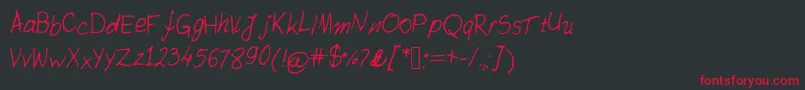 Antoniahand Font – Red Fonts on Black Background