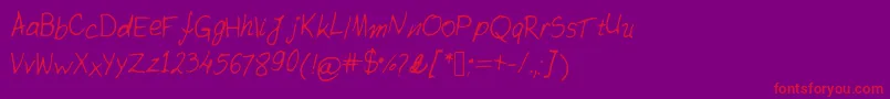 Antoniahand Font – Red Fonts on Purple Background