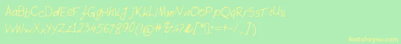 Antoniahand Font – Yellow Fonts on Green Background