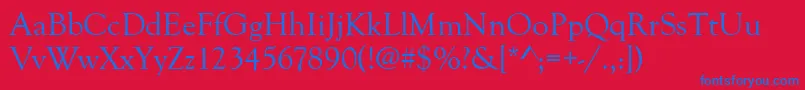 Goudyoldstyt Font – Blue Fonts on Red Background