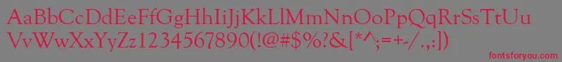 Goudyoldstyt Font – Red Fonts on Gray Background
