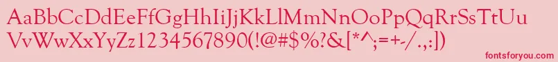 Goudyoldstyt Font – Red Fonts on Pink Background