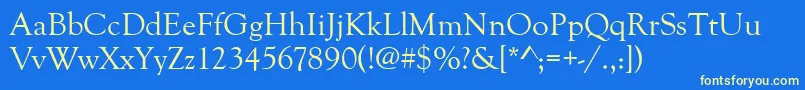 Goudyoldstyt Font – Yellow Fonts on Blue Background