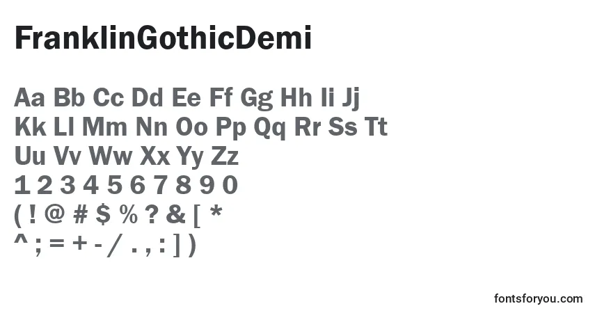 FranklinGothicDemi Font – alphabet, numbers, special characters