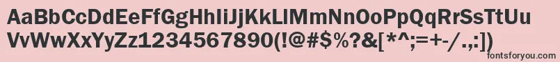 FranklinGothicDemi-fontti – mustat fontit vaaleanpunaisella taustalla