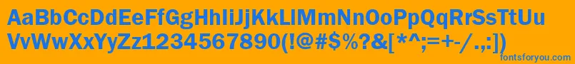 FranklinGothicDemi Font – Blue Fonts on Orange Background