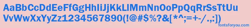 FranklinGothicDemi Font – Blue Fonts on Pink Background