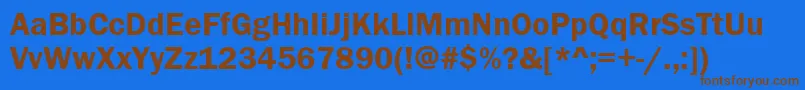Czcionka FranklinGothicDemi – brązowe czcionki na niebieskim tle