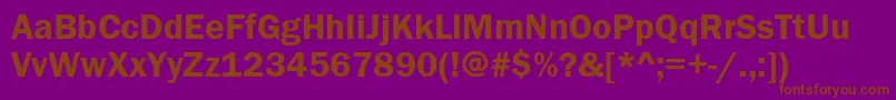 フォントFranklinGothicDemi – 紫色の背景に茶色のフォント