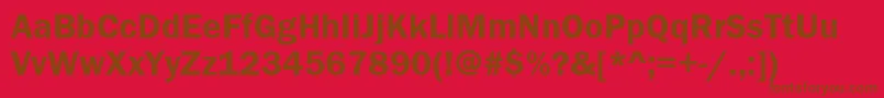 FranklinGothicDemi-fontti – ruskeat fontit punaisella taustalla