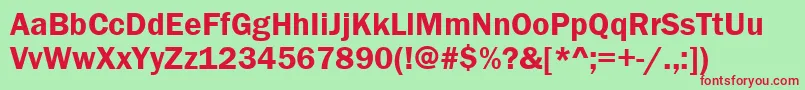 フォントFranklinGothicDemi – 赤い文字の緑の背景