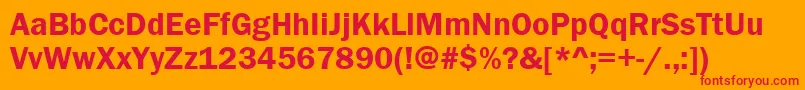 FranklinGothicDemi Font – Red Fonts on Orange Background