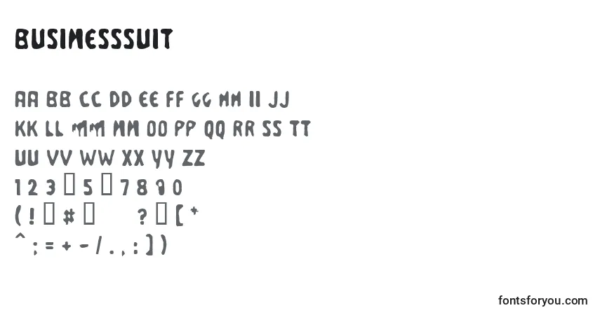 A fonte BusinessSuit – alfabeto, números, caracteres especiais