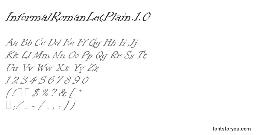 Fuente InformalRomanLetPlain.1.0 - alfabeto, números, caracteres especiales