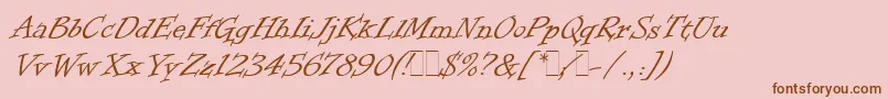 InformalRomanLetPlain.1.0-Schriftart – Braune Schriften auf rosa Hintergrund