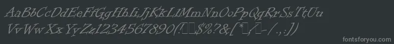 フォントInformalRomanLetPlain.1.0 – 黒い背景に灰色の文字